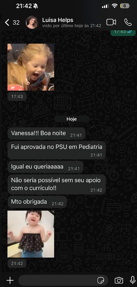 Depoimento Luisa — aprovada no PSU em Pediatria